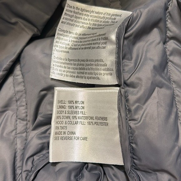 Michael Kors Packable Down Long Puffer Coat – Chevron Quilted Slate Gray / Sz M - Picture 8 of 9